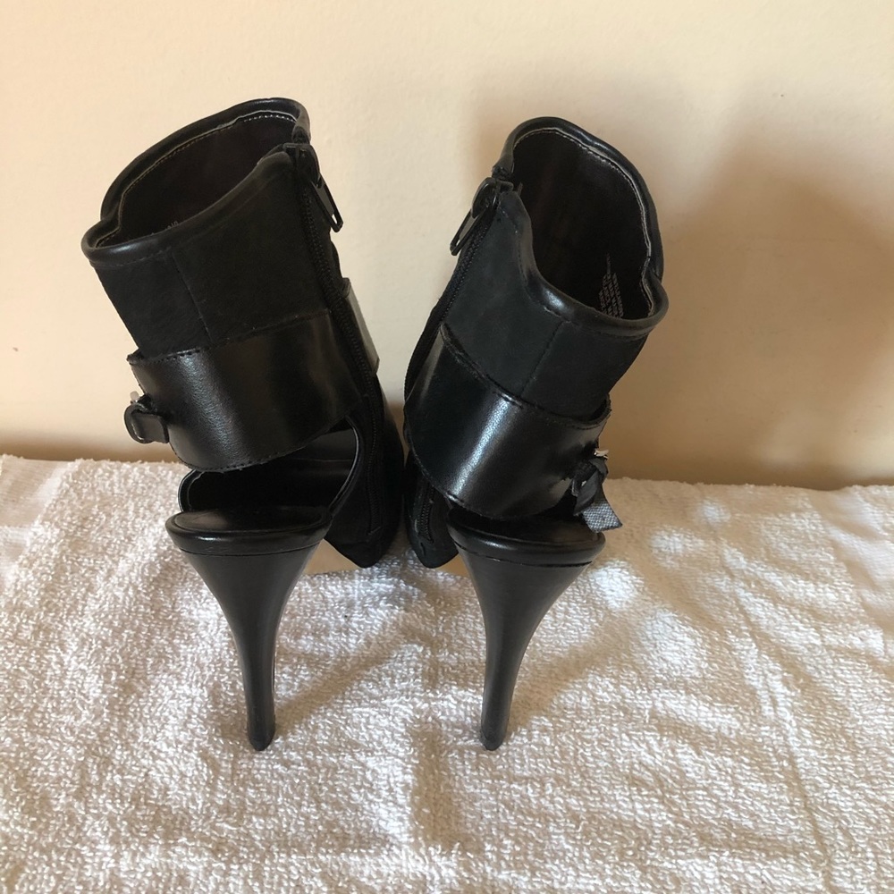 🆕NINE WEST SUEDE/LEATHER ANKLE HEELS👠6.5 - Picture 3 of 5
